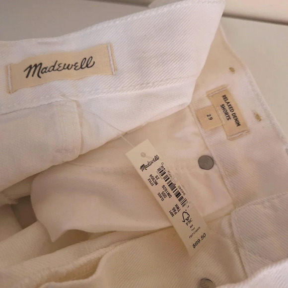 Madewell Relaxed Denim Shorts in Tile White NWT SZ 29 - Picture 8 of 8